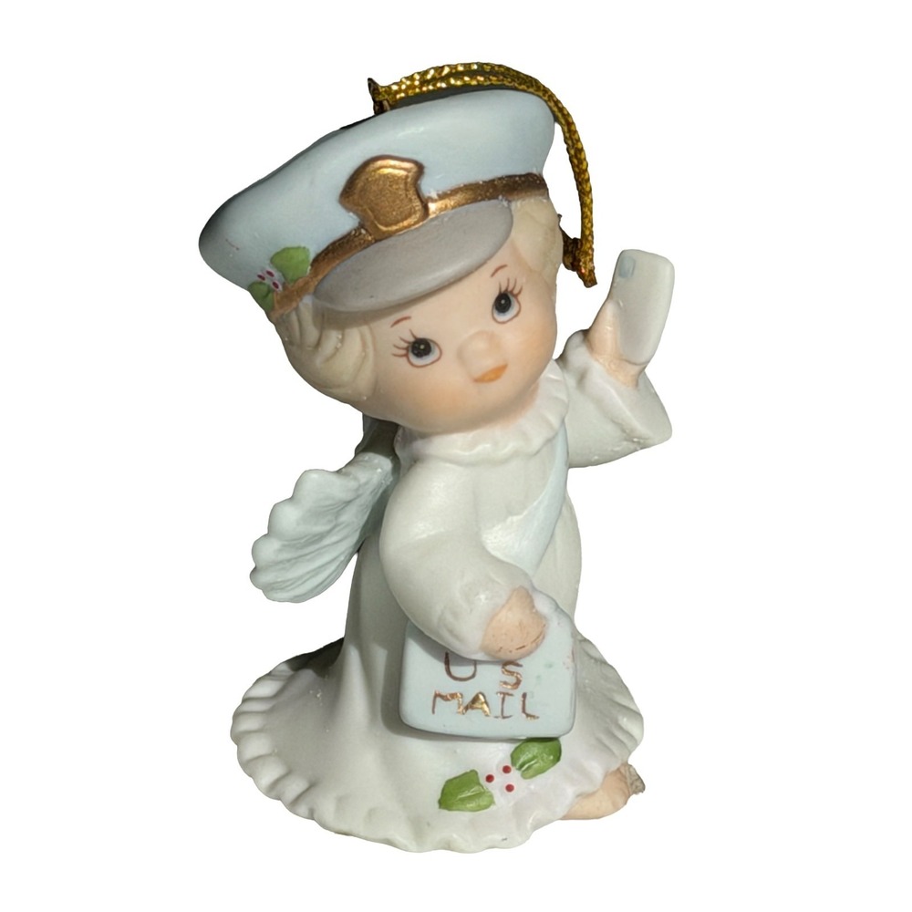 Enesco US Mail Carrier Ornament 1996 Angel Letter Ruth Morehead Holly Babes